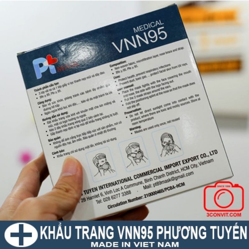 Thùng 500 chiêc 50 hộp khẩu trang VNN95 PT Mask 4 lớp