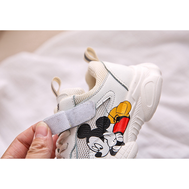 Giày thể thao đế mềm chống trượt in họa tiết chuột Mickey đáng yêu cho bé