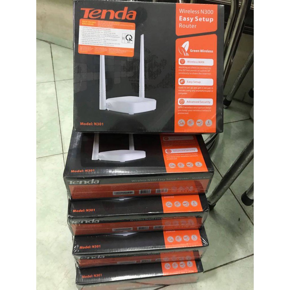 Bộ Phát 2 Râu WiFi Tenda N301- Chính hãng 300Mbps 2 râu- Bảo hành 3 năm