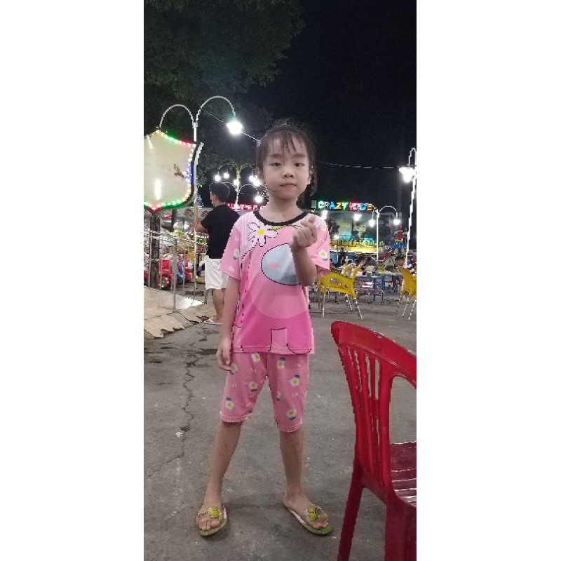 (Size 8kg-22kg) - Bộ thun lạnh 3D bé gái