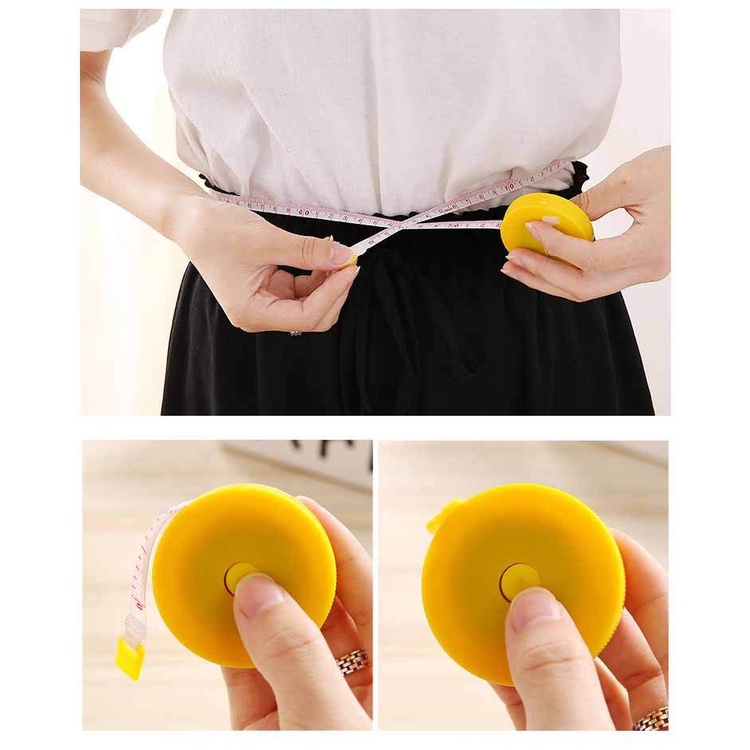 Thước dây cuộn rút có thể thu gọn tự động bằng nút bấm 150cm 60 Inch
