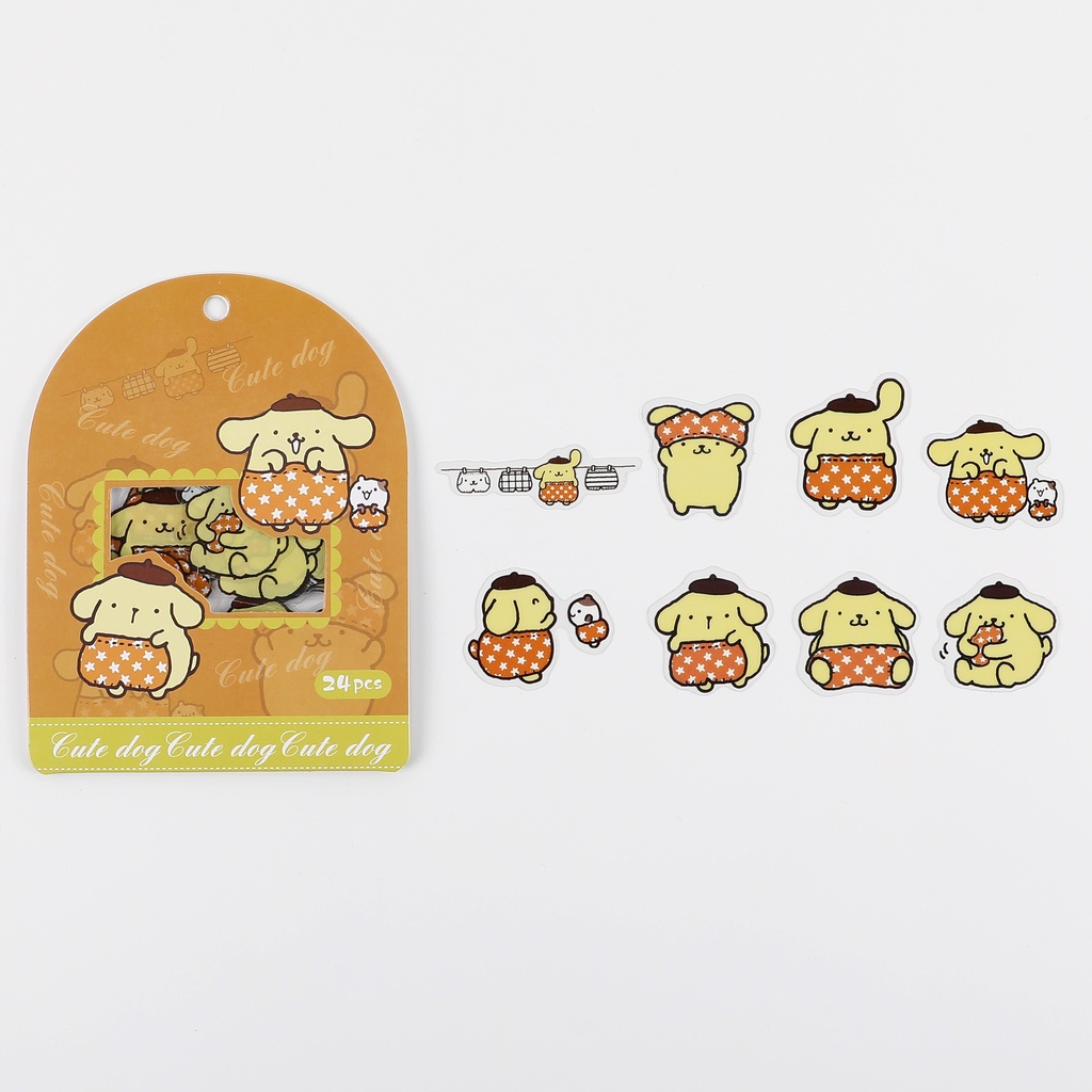 Gói 24 tem sticker Hàn Quốc dễ thương hoạt hình không thấm nước