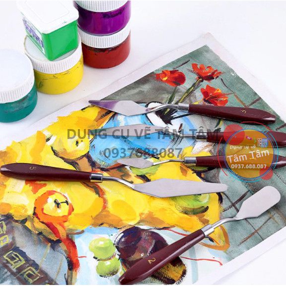 [ TÂM TÂM ] Bộ bay 5 cây, bay pha màu, Palette Knives set 5