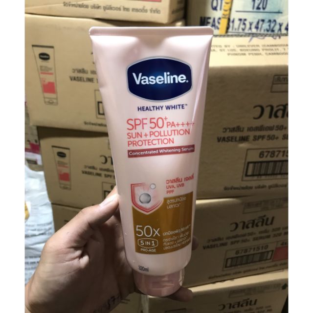 Kem dưỡng trắng da chống nắng Vaseline 50x SPF 50++ Thái Lan 320ml