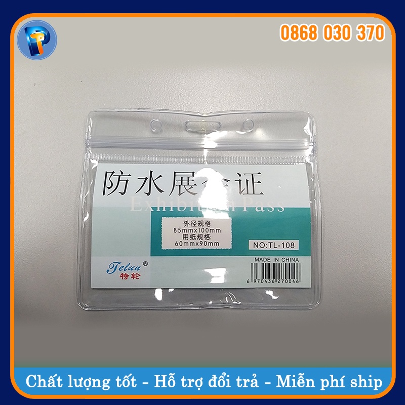 Bao Túi Đựng Thẻ Học Sinh, Sinh Viên, Nhân Viên Nhựa Dẻo Trong Suốt - Mặt Thẻ Dẻo Miêt Ngang 108