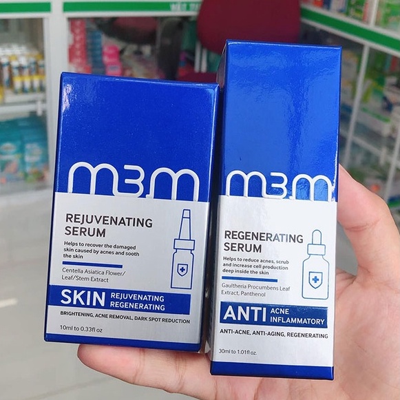 Tinh chất cho da mụn Acne Solution Serum M3M, Tặng 1 Regenerating Serum M3M