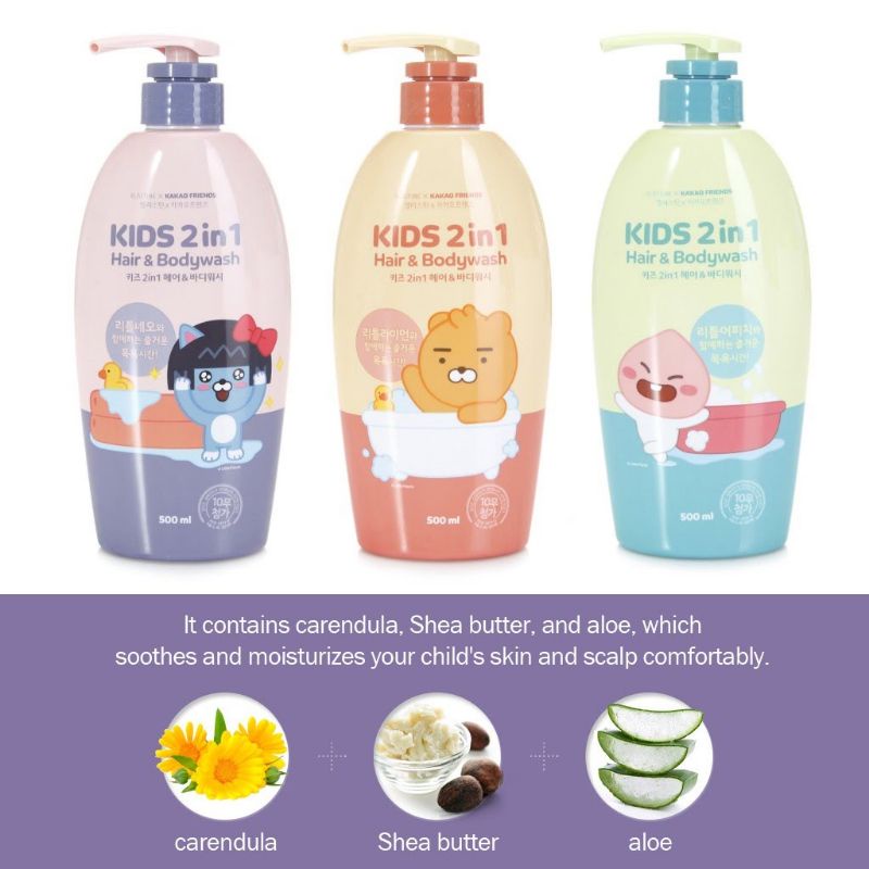 DẦU GỘI+ SỮA TẮM 2IN1 DÀNH CHO TRẺ EM KAKAO FRIENDS MADE IN KOREA