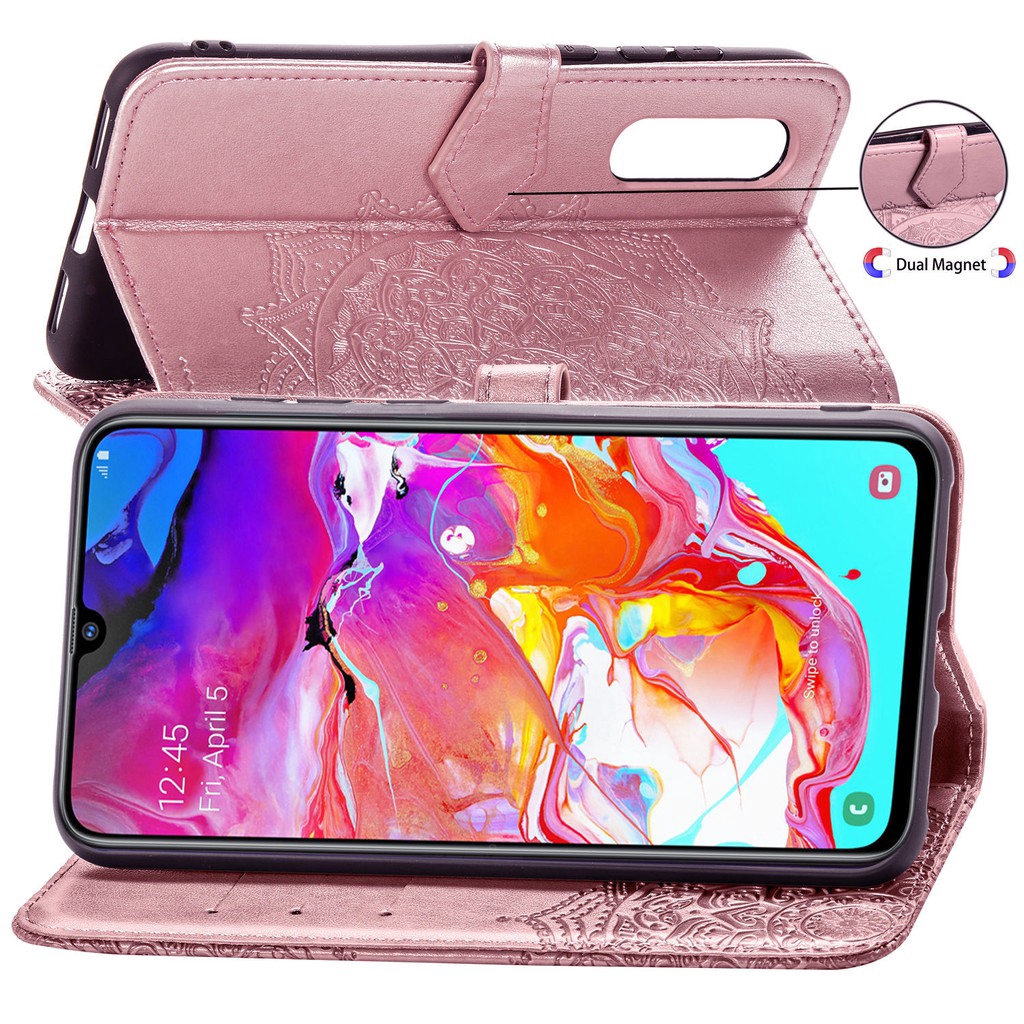 Bao da điện thoại kiểu ví chống sốc kèm khóa gài cho Samsung Galaxy A10 M10 A20 A30 A50 A30S A50S M31 A70 A70S A80 | BigBuy360 - bigbuy360.vn