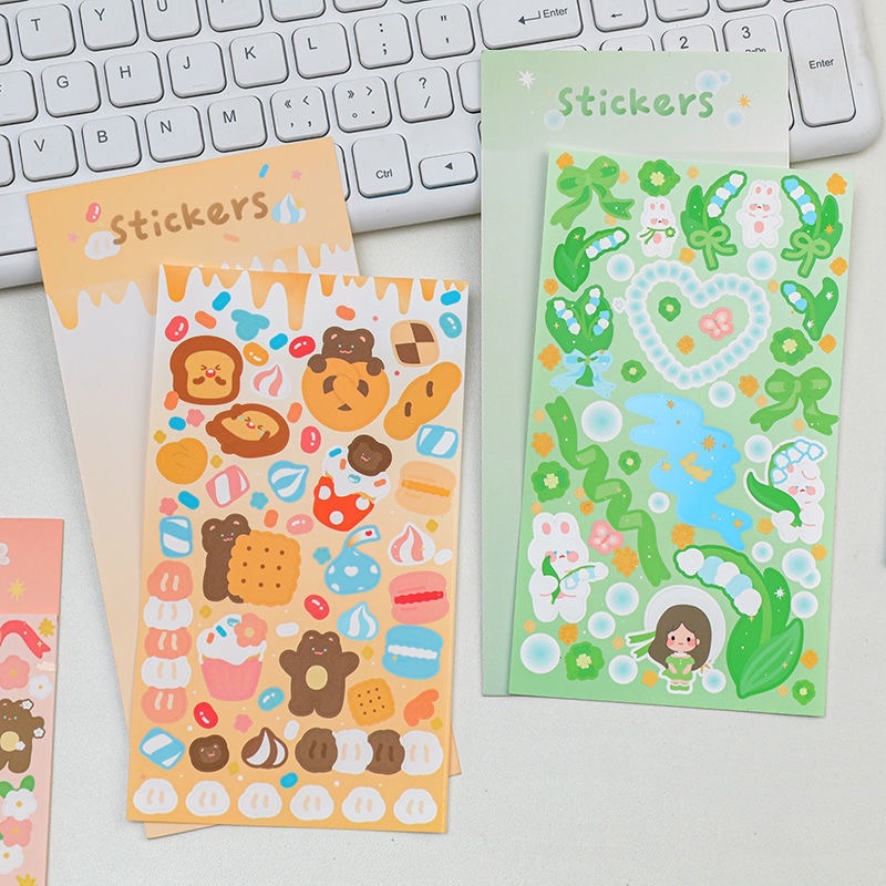 Sticker trang trí cô bé nhiều màu sắc