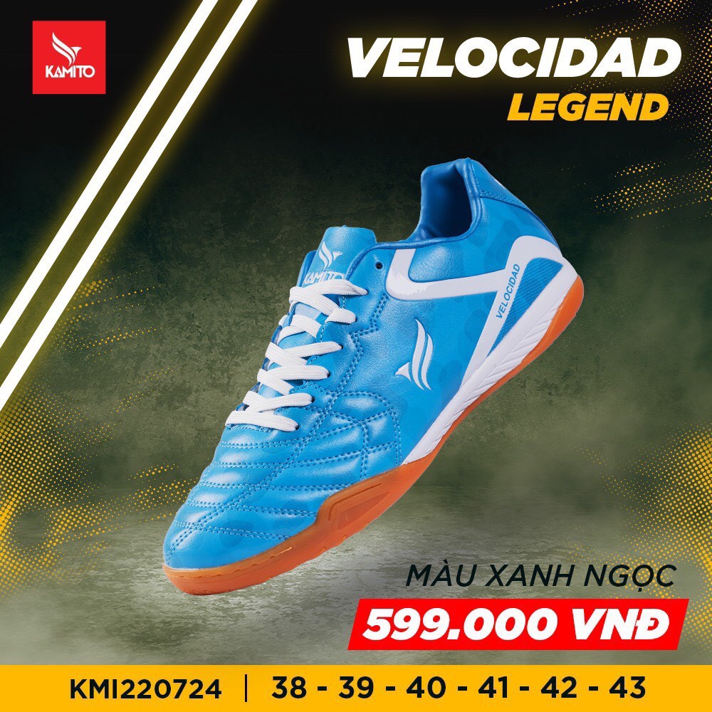 Giày đá bóng Kamito Velocidad Legend IC - KMA220724 - Màu Xanh Ngọc