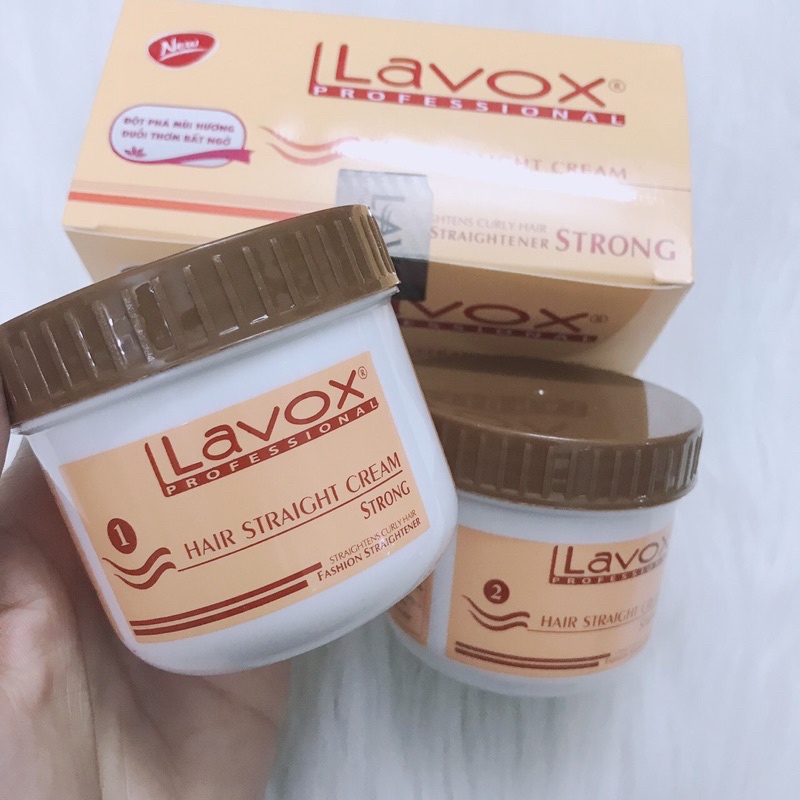 Cặp Kem Ép Duỗi Tóc Thẳng Tại Nhà 140mlx2 Lavox Hair Straight Cream