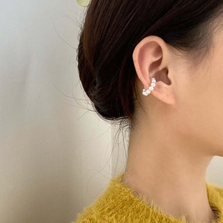 Bông Tai Kẹp Chữ C Đính Ngọc Trai Phong Cách Hàn Quốc 0303-