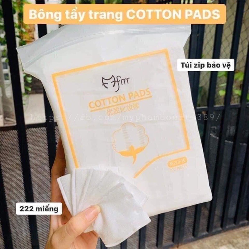 HÀNG MỚI VỀ Bông tẩy trang 222 miếng 3 lớp cotton Pads BTT222