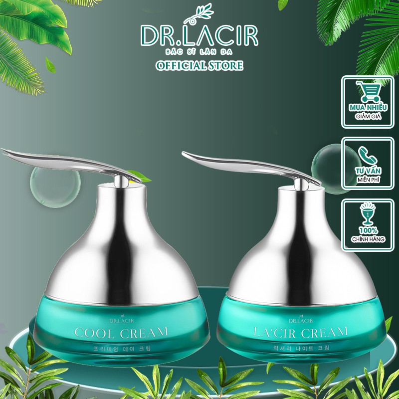 [NEW] Bộ Chăm Sóc Da Mặt DR.LACIR (Kem Face Lạnh Dưỡng Da Chống Nắng 35g + Kem Dưỡng Da Ban Đêm 35g) DR105