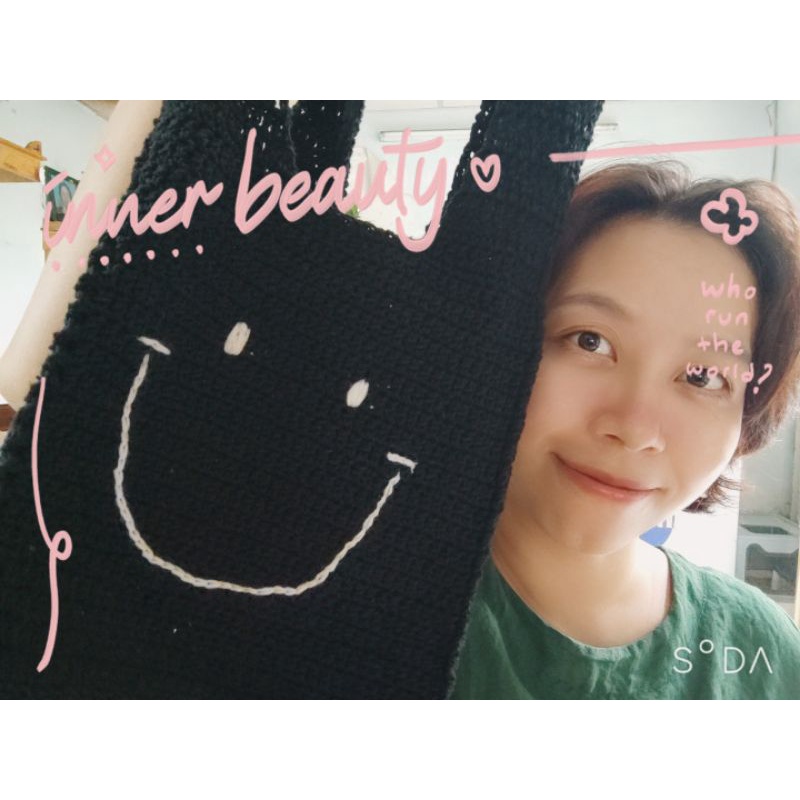Túi len mặt cười Handmade - Smiley Bag