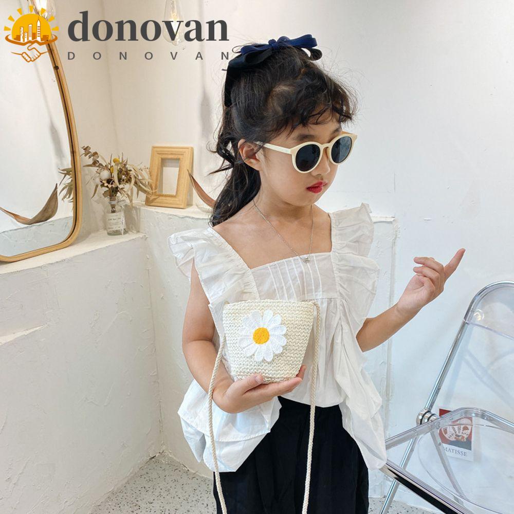 Donovan Ví Cói Đi Biển Họa Tiết Hoạt Hình Trái Cây Phong Cách Bohemian Thời Trang Mùa Hè Cho Bé