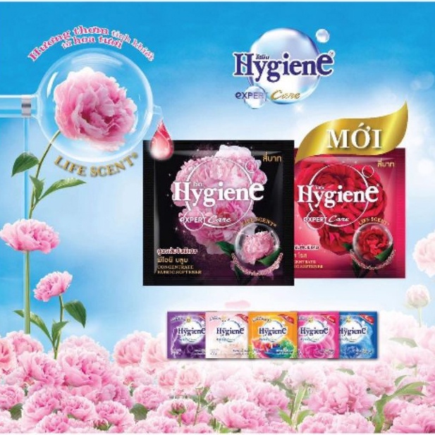 Dây 12 gói Nước xả vải Hygiene Expert Care (20ml x 12 gói) - Làm mềm vải, thơm ngát hương hoa từ thiên nhiên