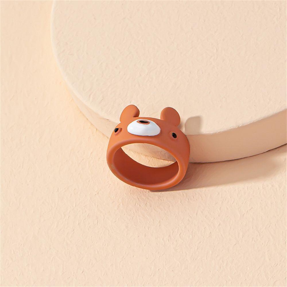 Nhẫn Hình Động Vật Bằng Nhựa Dễ Thương Nhiều Màu Sắc