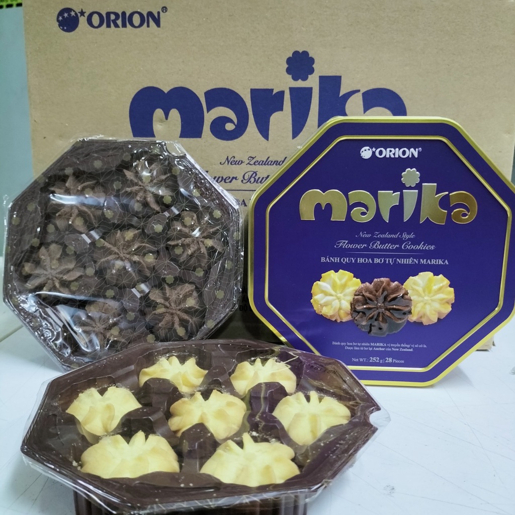 Bánh Quy Hoa Bơ Tự Nhiên Marika Mix 2 Vị Hộp Thiết 252gr (date 11/2022)