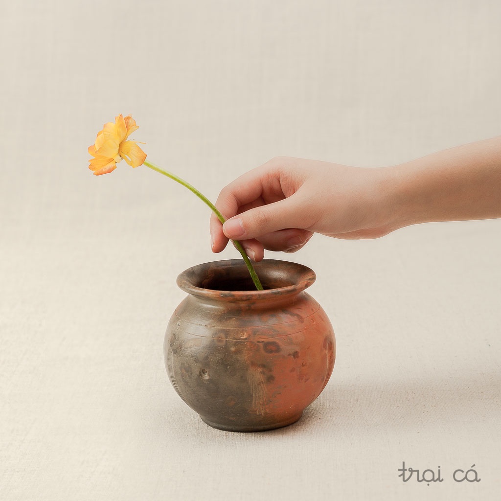 Lọ Hoa Nhí Đất Nung Trang Trí, Decor Đẹp