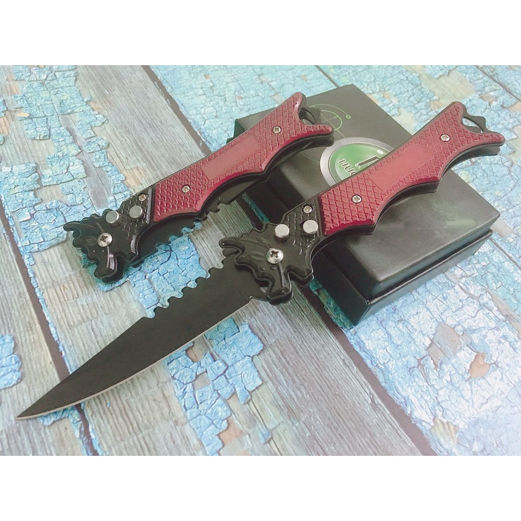 Dao Phượt Rồng Lửa Đỏ 21cm Gấp Gọn Cao Cấp