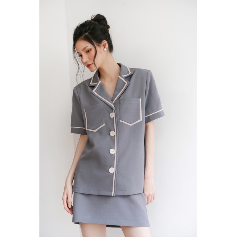 CHÂN VÁY NGẮN TÚI TRƯỚC VIỀN NGANG / Z0017 | BigBuy360 - bigbuy360.vn