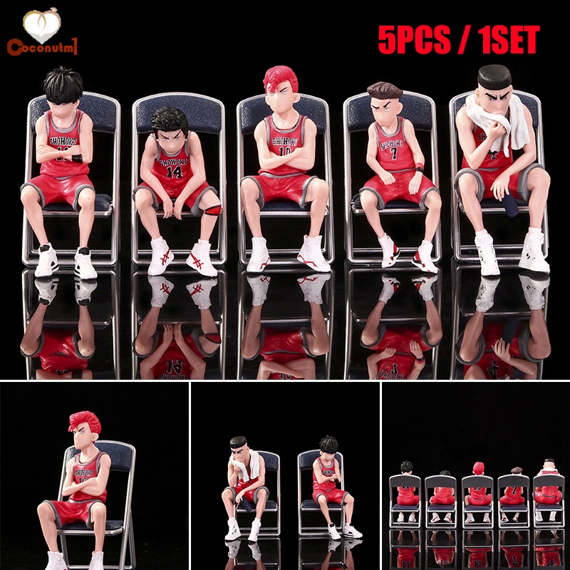 Set 5 mô hình nhân vật hoạt hình Slam Dunk ngồi ghế cho bé