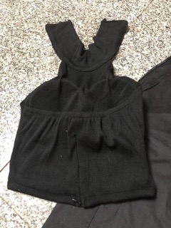 Set áo yếm hở lưng quần jogger đen