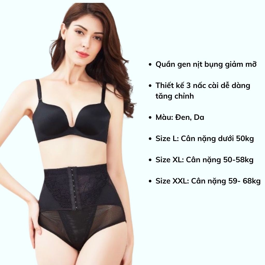 Đai nịt bụng giảm mỡ sau sinh, Quần gen nit bụng có khuy cài LANIXA N668