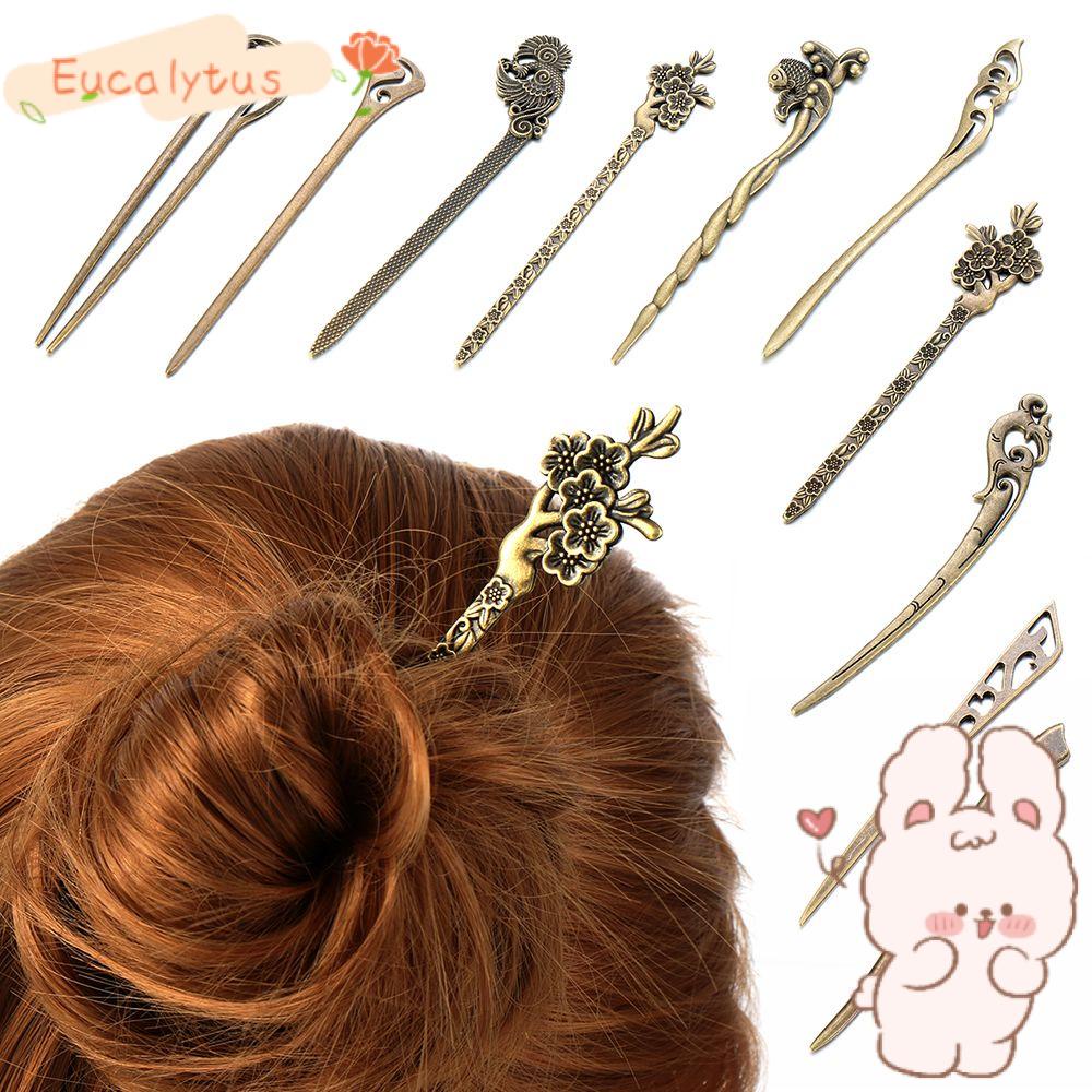 Trâm Cài Tóc Dạng Cong Bằng Đồng Phong Cách Vintage Thời Trang