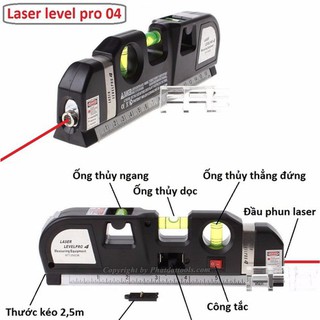 Thước Ni-vô Laser đa năng 4in1