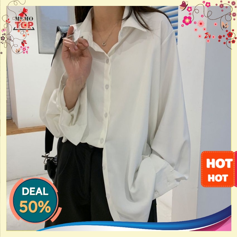 Áo sơ mi nam nữ form rộng trắng bigsize unisex hàn quốc