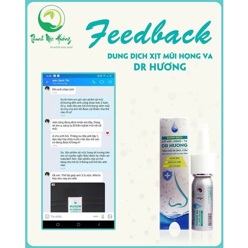 Xịt mũi, Họng - VA, Viem xoang Dr Hương Thanh Mộc Hương 15ml