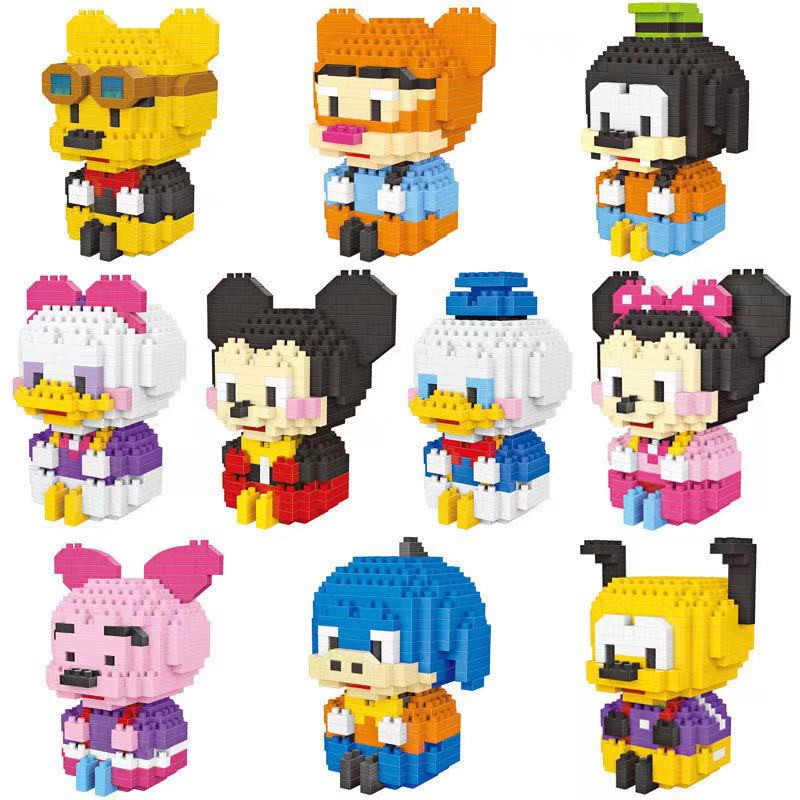 Lego nano 3D mô hình lắp ghép đồ chơi disney vịt donald, chuột mickey lego sáng tạo trẻ em, quà tặng sinh nhật