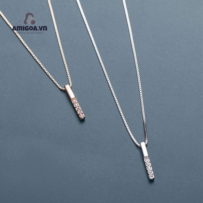 Vòng cổ Sợi Xích Dài Mặt Hình Học Đơn Giản Dễ Thương Cá Tính Cho Nữ