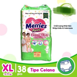 Tã quần merries goodskin xl 38 miếng