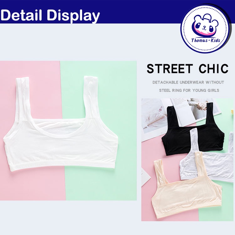 [THOMAS Kids] Áo Ngực Không Đệm Ngực Bằng Vải Cotton Mềm Mại Và Thoải Mái Dành Cho Thanh Thiếu Niên 8-16 Tuổi
