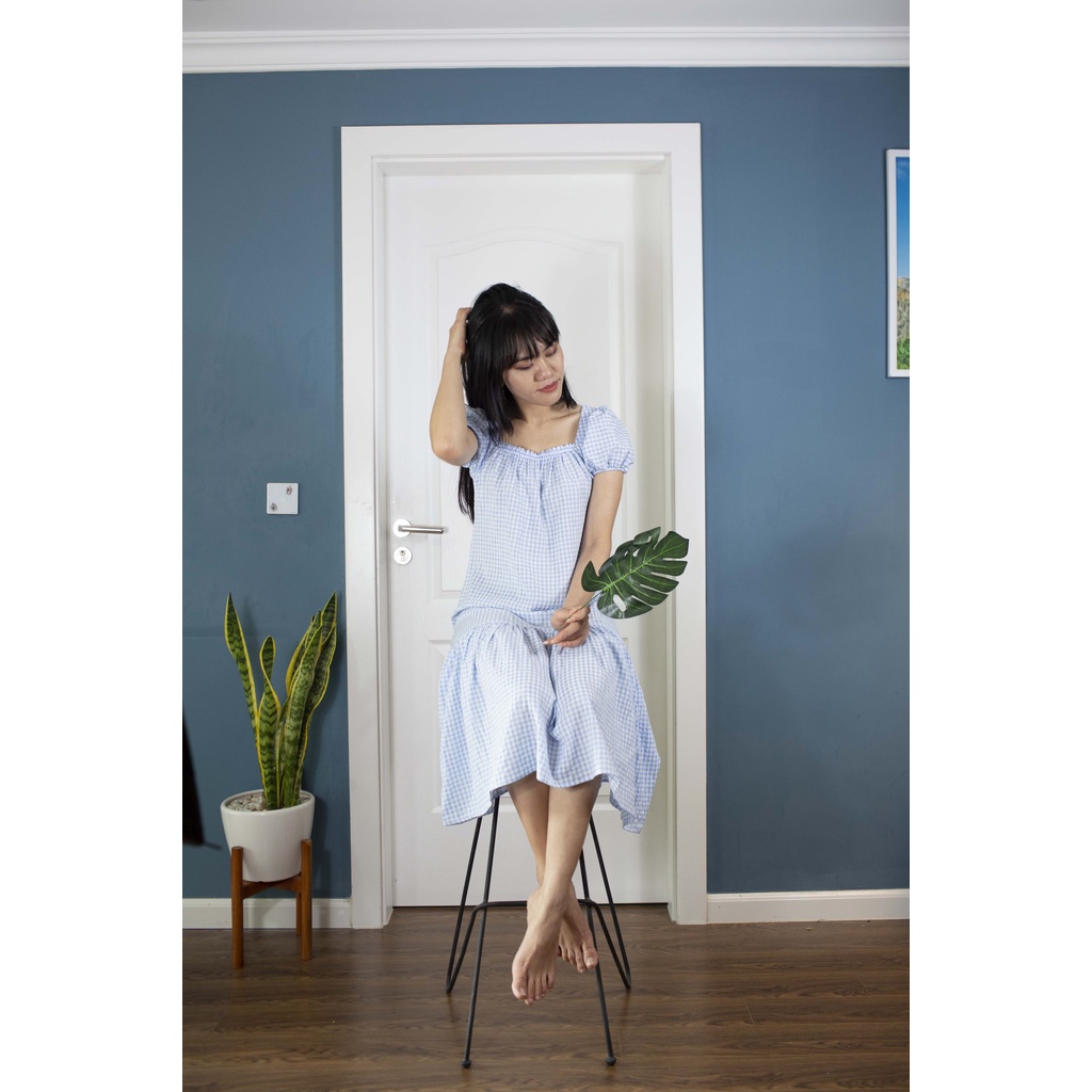 Đầm Thiết Kế Suông Đuôi Cá Kẻ Caro Xanh-Phong Cách Dễ Thương, Tôn Dáng Cho Nữ Thời Trang Mùa Hè | BigBuy360 - bigbuy360.vn