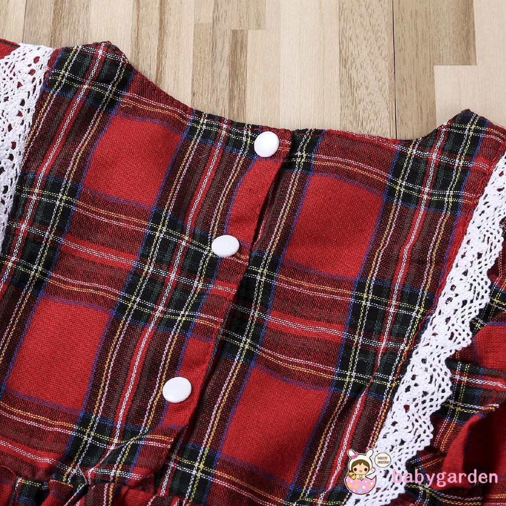 Đầm xòe ca-rô xinh xắn cho bé gái