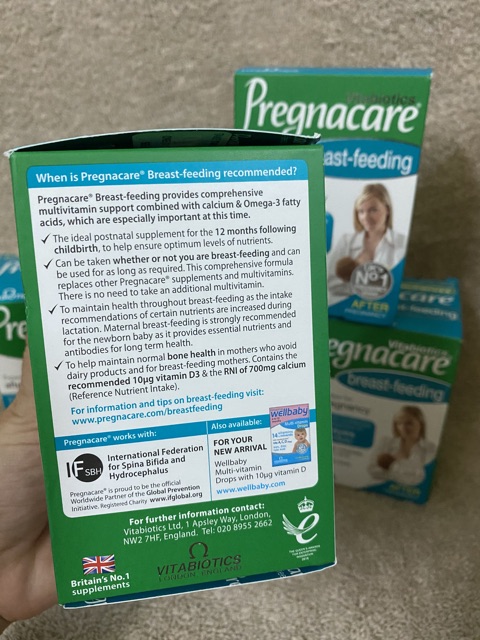 [Hàng Anh-UK] Vitabiotics Pregnacare Breastfeeding – Viên Uống Lợi Sữa Bổ Sung Vitamin Tổng Hợp Sau Sinh.