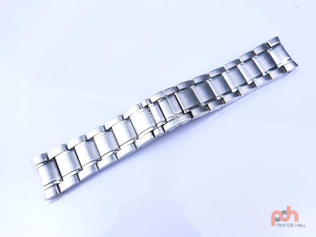 Nguyên bộ dây thép đồng hồ nam Movado chính hãng đời cũ thép trắng size đầu 20 mm dài 14.3 cm