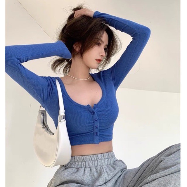 Áo croptop cổ tròn Ulzzang