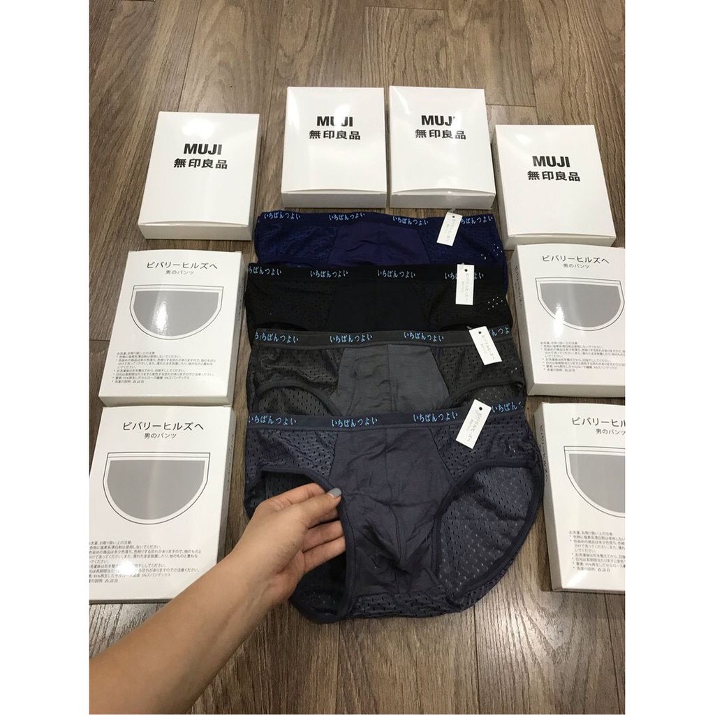 [CÓ HỘP SANG TRỌNG - LOẠI 1] Combo 4 Quần lót nam tam giác cao cấp xuất Nhật sịp chéo có lỗ thông hơi vải kháng khuẩn