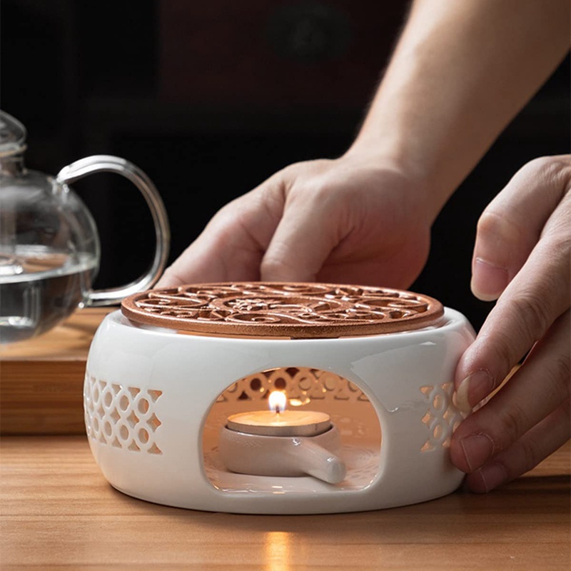 Giá Đỡ Hâm Nóng Ấm Trà / Cà Phê / Trà Bằng Gốm Sứ Tiện Dụng