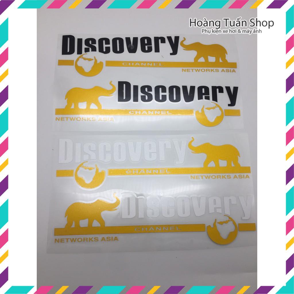 Set 2 decal DISCOVERY CHANNEL đen trắng phù hợp mọi loại xe