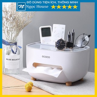 Hộp Đựng Khăn Giấy Decor Để Bàn Cao Cấp, Đựng Remote, Điện Thoại Sang Trọng ECOCO - Ngọc House