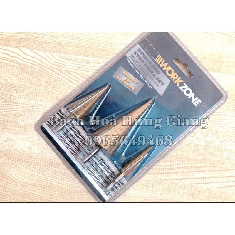 [GIÁ HUỶ DIỆT] Bộ 3 Mũi Khoan Tháp Đa Năng WORKZONE 4-12mm 4-20mm 4-32mm (KÈM VIDEO)