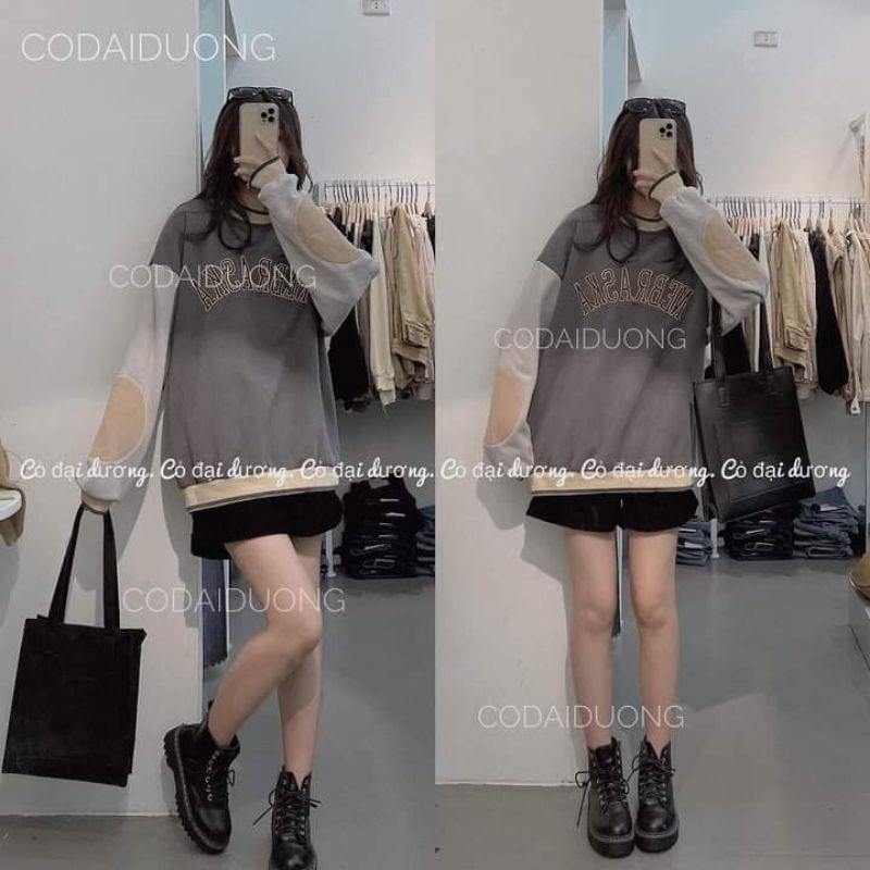 [Rẻ Vô Địch] Áo swt nỉ cổ tròn cotton tay bồng ------- ÁO NỈ NEBRASKA NHÁM TAY | BigBuy360 - bigbuy360.vn