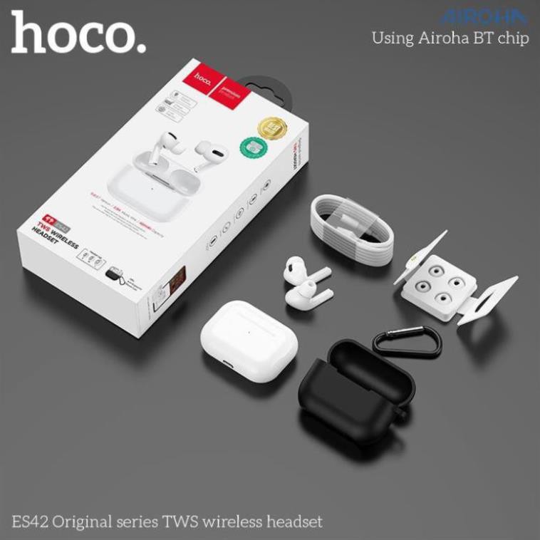 [Mã 267ELSALE hoàn 7% đơn 300K] Tai nghe Bluetooth Hoco ES42, sạc không dây, popup, định vị, chính hãng bảo hành 02 năm