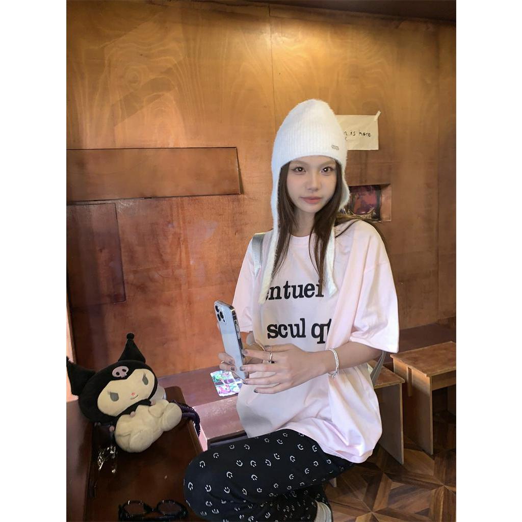 Áo Thun Cổ Tròn Dáng Rộng In Chữ Đơn Giản Dễ Phối Đồ 64249